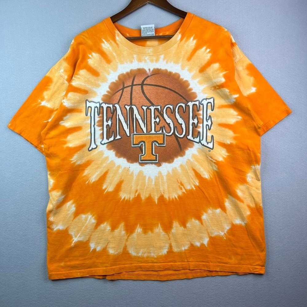 Vintage Tennessee Volunteers Basketball Tie Dye Liquid Blue Tee